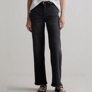 Quince Bella Stretch Relaxed Straight Jeans Women's 25 30" IN Charcoal Black✅